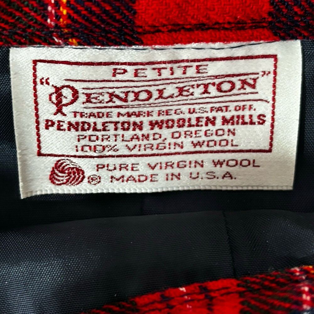 Pendleton Womens Vintage Plaid Tartan Wool Skirt Petite Waist 25" Holiday‎ Red - Picture 7 of 11